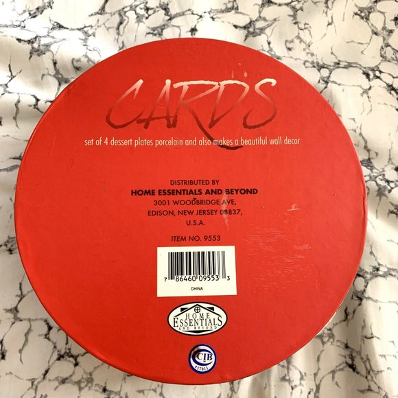 Godinger & Co. Poker Cards Dessert Plates set of 4 - Picture 6 of 8